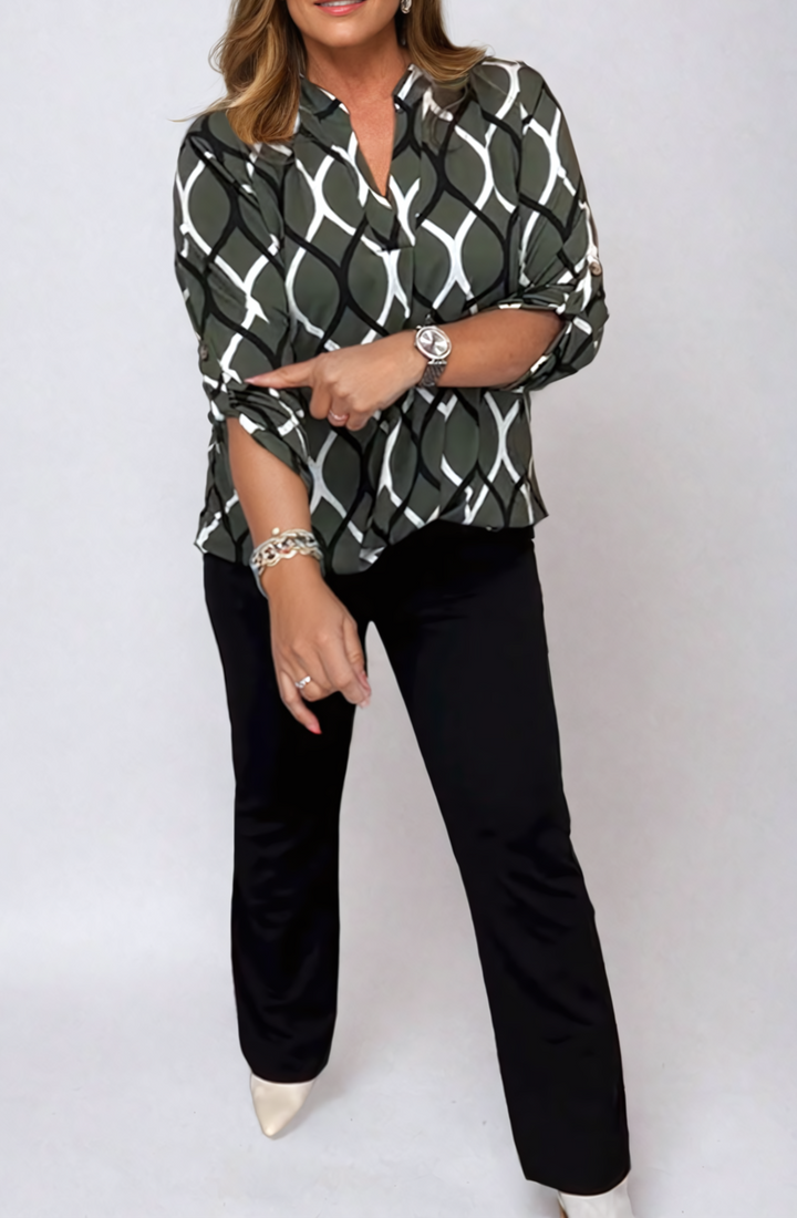 Blusa de geometría elegante Grace