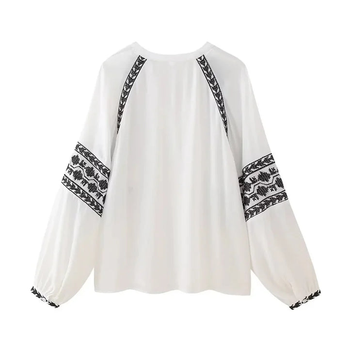 Blusa de Verano Bordada Vintage Lily