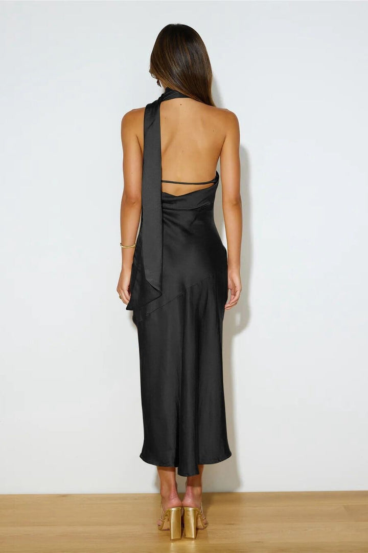 Chloe™ | Vestido Midi de Seda Luxe con Cuello Halter