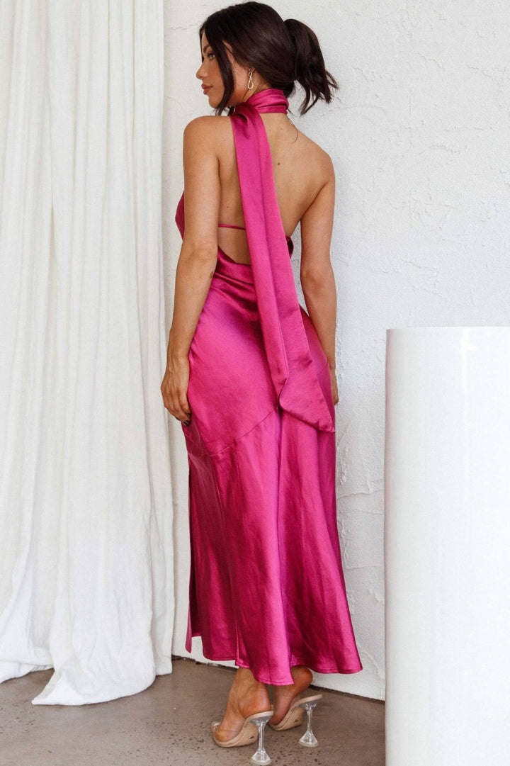 Chloe™ | Vestido Midi de Seda Luxe con Cuello Halter