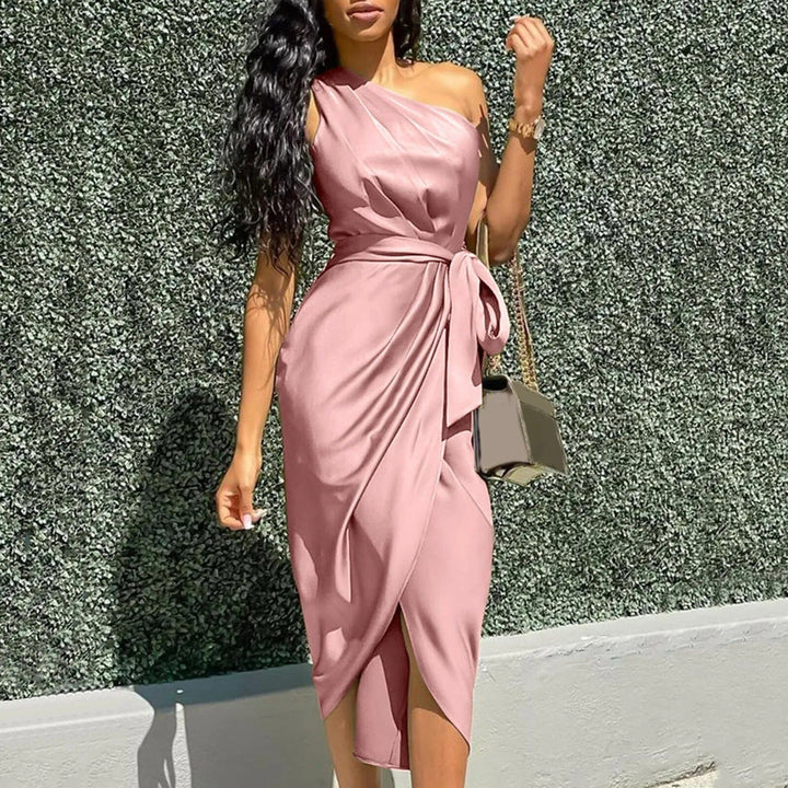 Eve™ | Vestido Maxi Asimétrico de Seda con Volantes