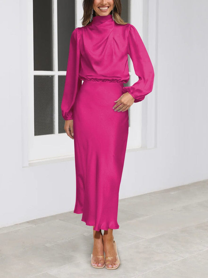 Evelyn™ | Elegante Vestido de Seda con Mangas Largas