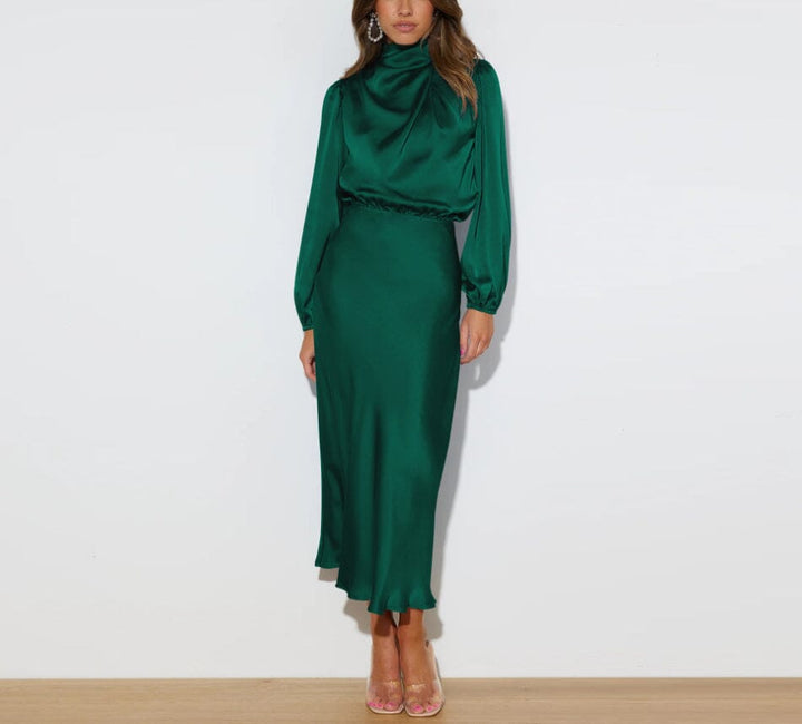 Evelyn™ | Elegante Vestido de Seda con Mangas Largas