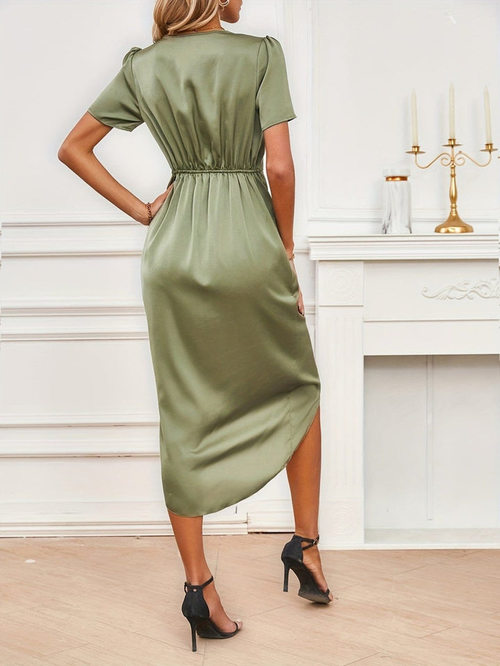 Floryn™ | Elegante Vestido Envoltura de Satén