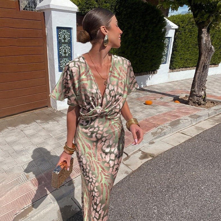 Isa™ | Elegante Vestido de Seda con Escote en V
