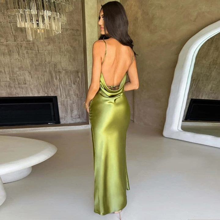 Lily™ | Vestido Maxi de Satén con Tiras de Espagueti