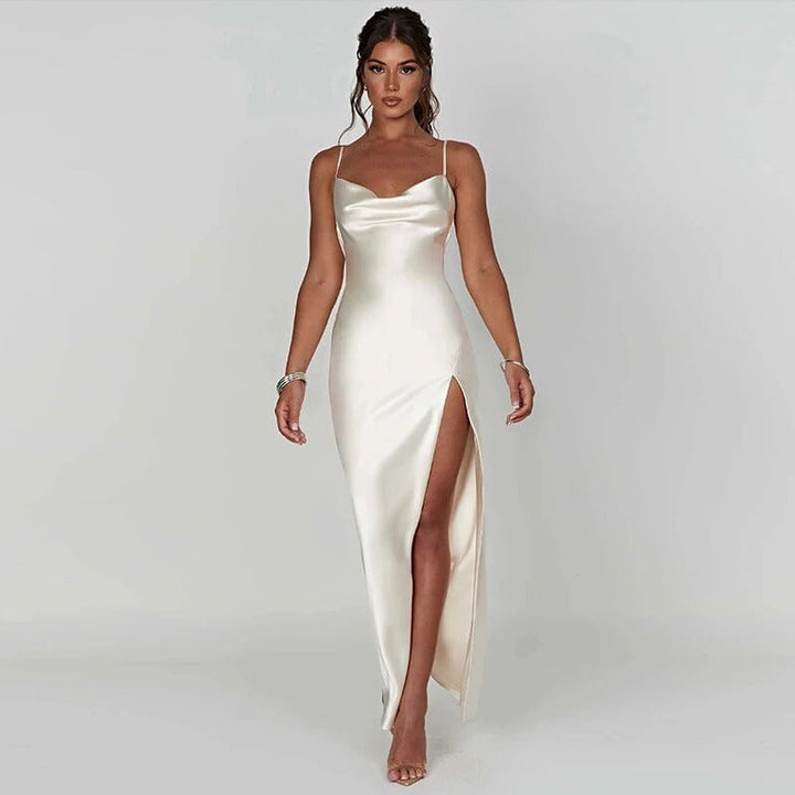 Lily™ | Vestido Maxi de Satén con Tiras de Espagueti
