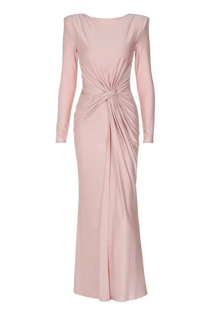 Michaela™ | Vestido Maxi de Manga Larga con Torcido Frontal Elegante