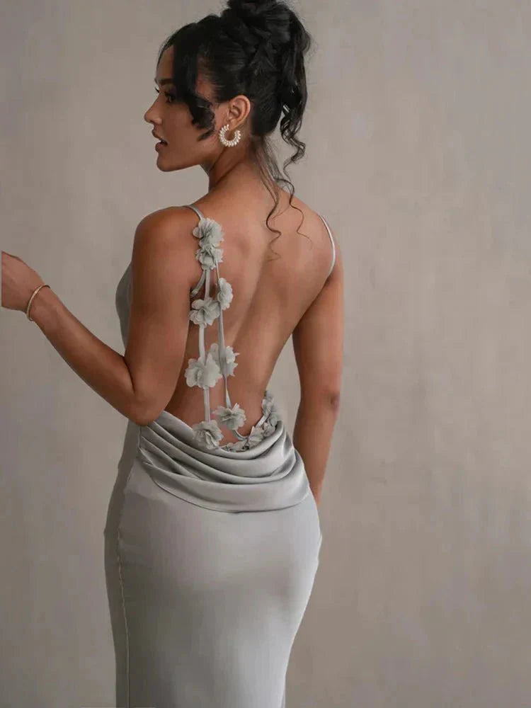 Nina™ | Vestido de fiesta de lujo en seda con volantes