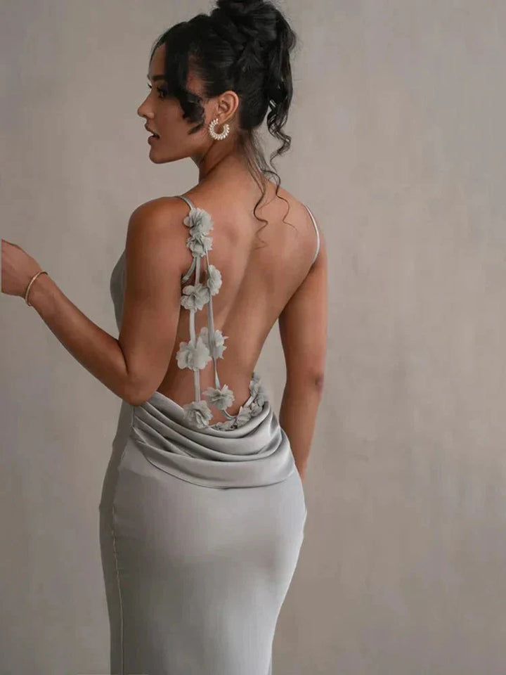 Nina™ | Vestido de fiesta de lujo en seda con volantes