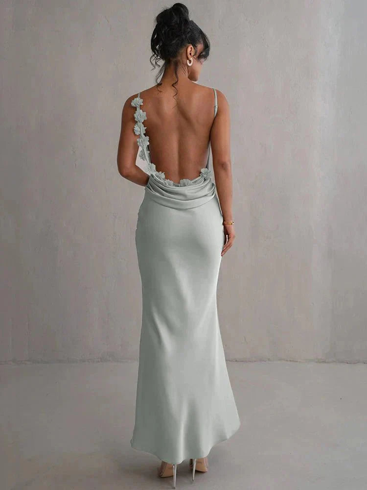 Nina™ | Vestido de fiesta de lujo en seda con volantes