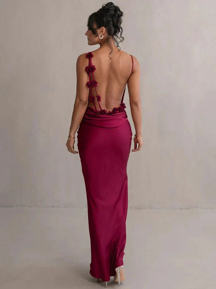 Nina™ | Vestido de fiesta de lujo en seda con volantes