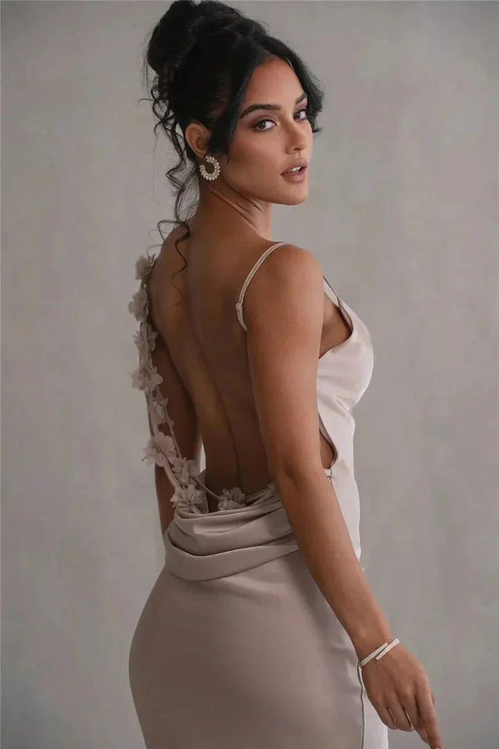 Nina™ | Vestido de fiesta de lujo en seda con volantes