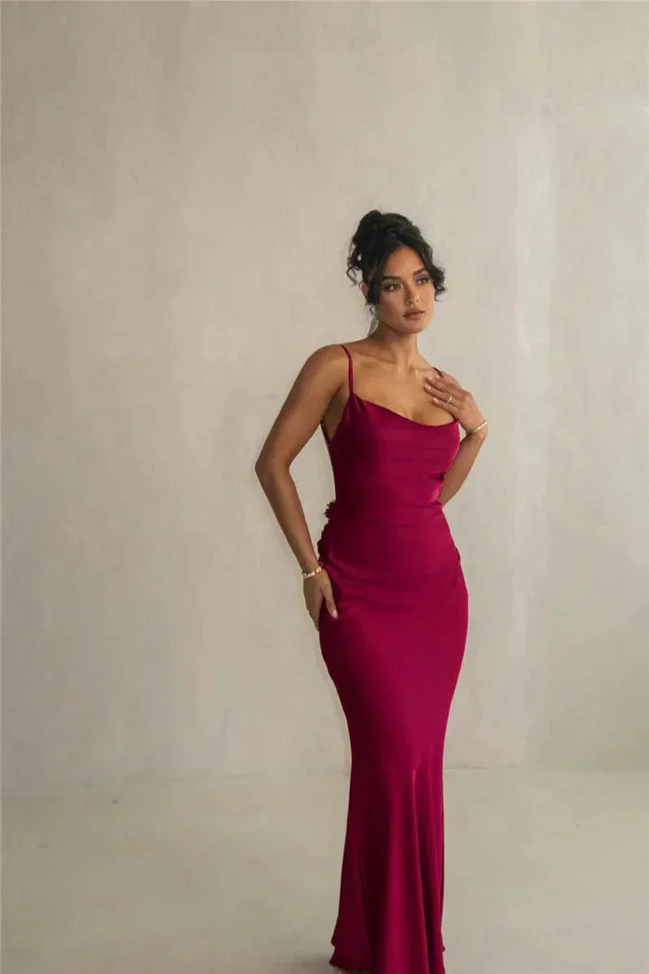 Nina™ | Vestido de fiesta de lujo en seda con volantes