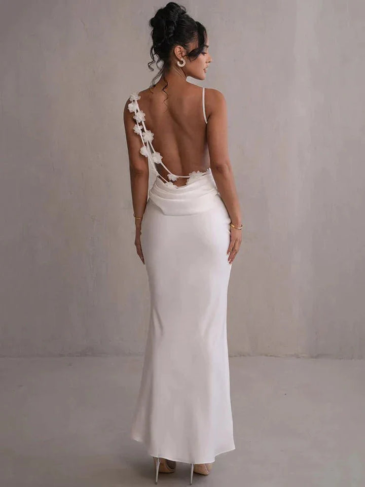 Nina™ | Vestido de fiesta de lujo en seda con volantes