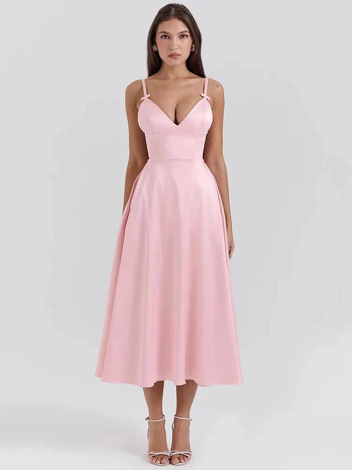Tiffany™ | Luxe Vestido de Satén con Tirantes Finos