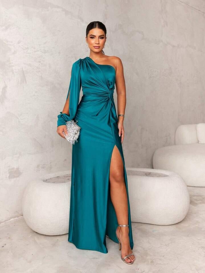 Victoria™ | Elegante Vestido de Seda con Abertura